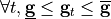 \[\forall t, \underline{\mathbf{g}} \leq \mathbf{g}_t \leq \overline{\mathbf{g}}\]